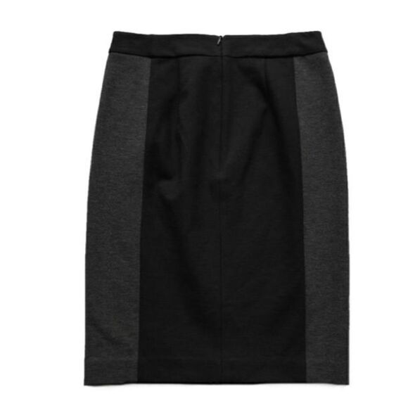 Ann Taylor Black Gray Color Block Ponte Knit Pencil Skirt Size 4 NWOT - Picture 2 of 6